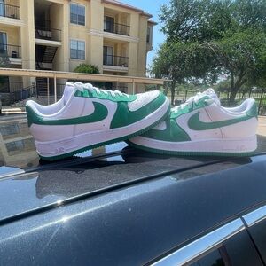 Nike Green and White Athletic Shoes